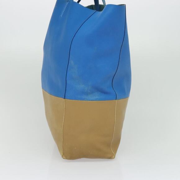 CELINE Horizontalkava Tote Bag Leather Blue Beige - Picture 5 of 12